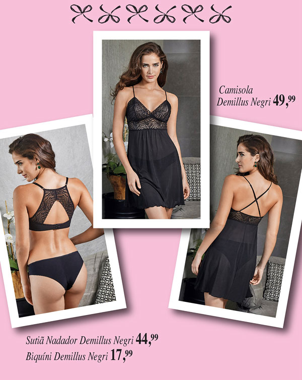 Sutiã Nadador e Biquíni DeMillus Negri | Camisola DeMillus Negri